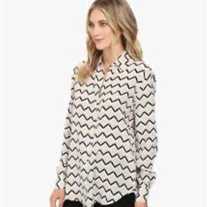 Candie's Black and White Zigzag Button Down Shirt